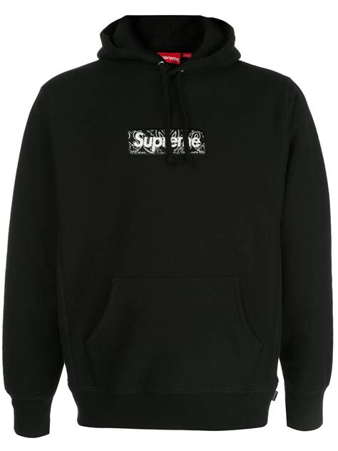 Felpa Supreme Logo Box Hoodie Bandana L Nera .